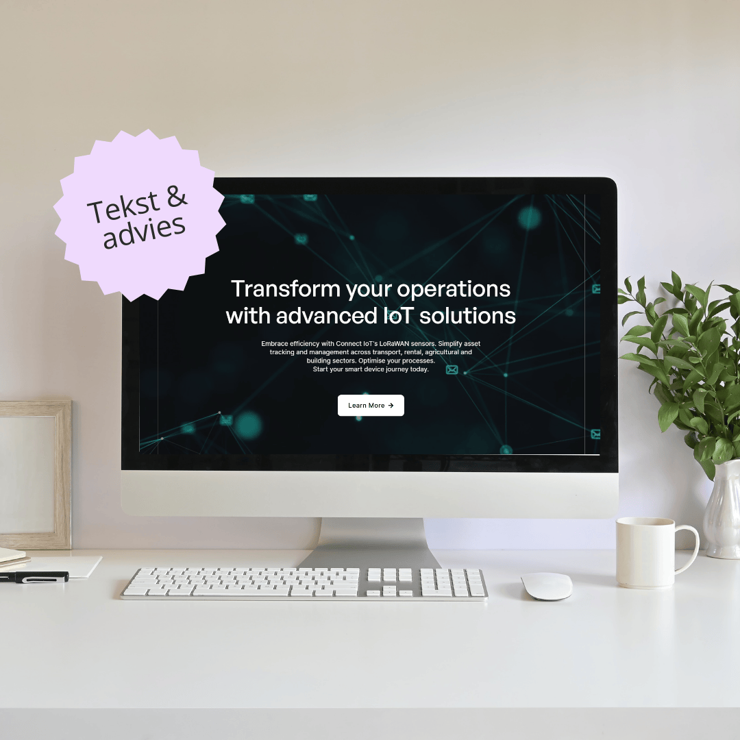 Mockup van de website van Connect IoT