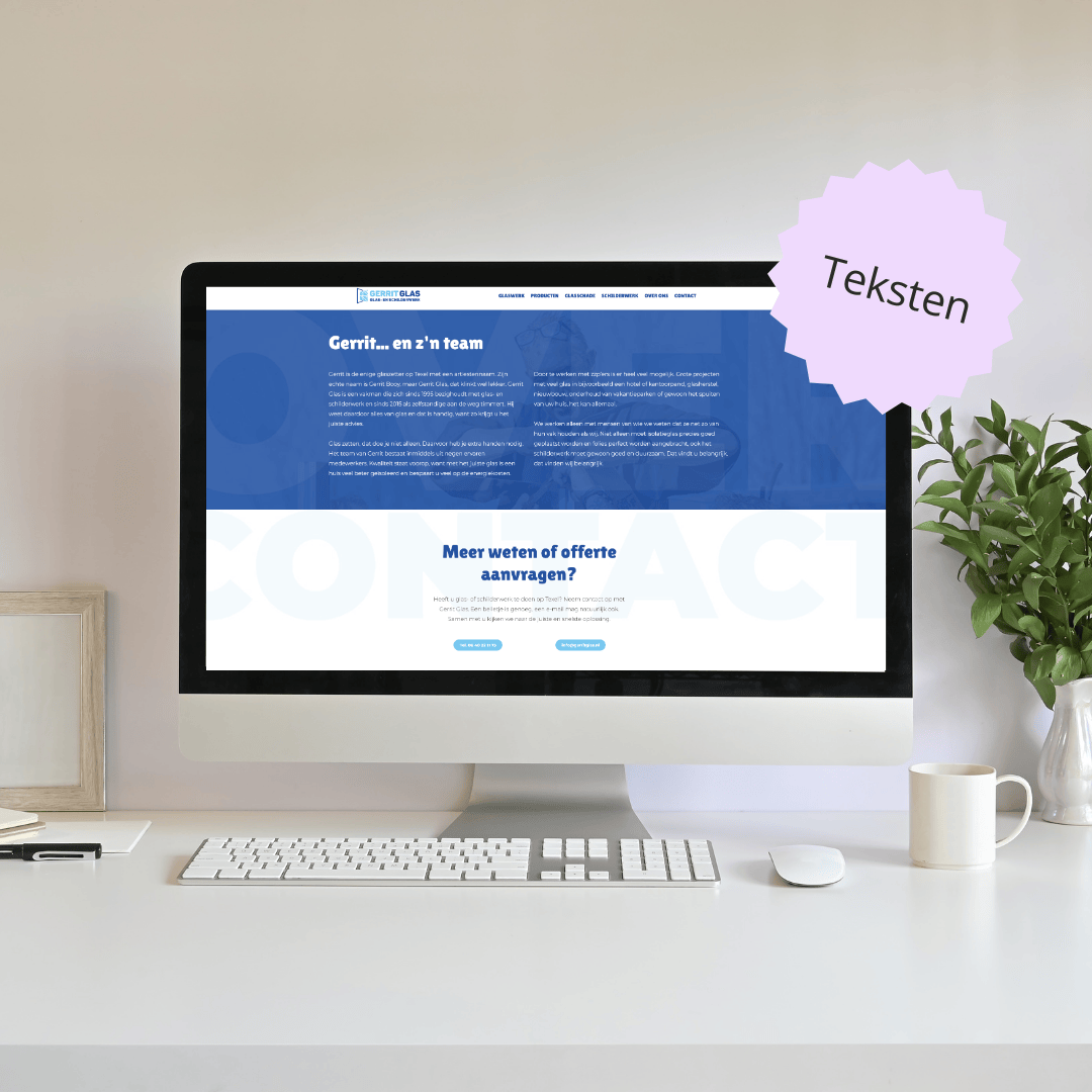 Mockup website Gerrit Glas